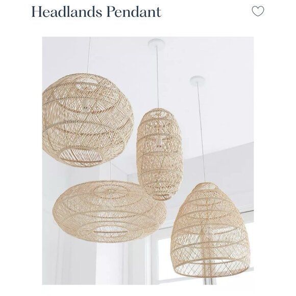Serena & Lily Headlands Oblong Rattan Pendant-Natural Brown - Picture 3 of 3